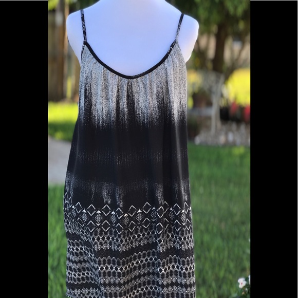 ONE CLOTHING SMALL NWOT Black, Silver and White Strappy Shift Mini Tunic Dress - Picture 8 of 8